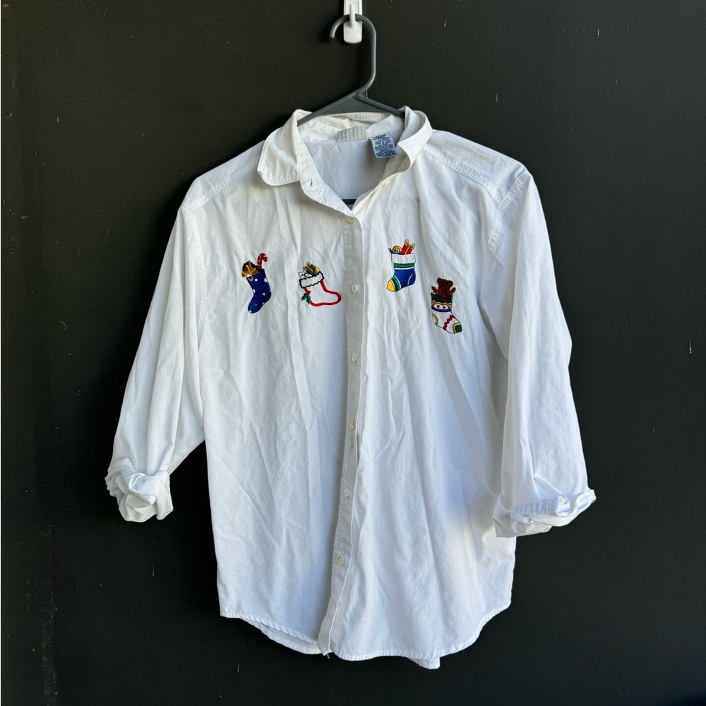 Vintage Cabin Creek Christmas button down